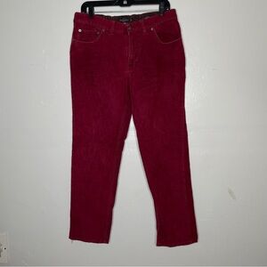 BURGUNDY CORDUROY SLIM FIT PANTS SZ 34x30